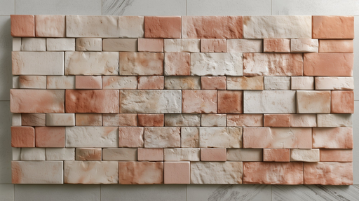 Papier peint brique Tons terre cuite et crème