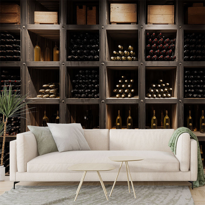 Papier peint Cave à Vin | Décor élégant en bois