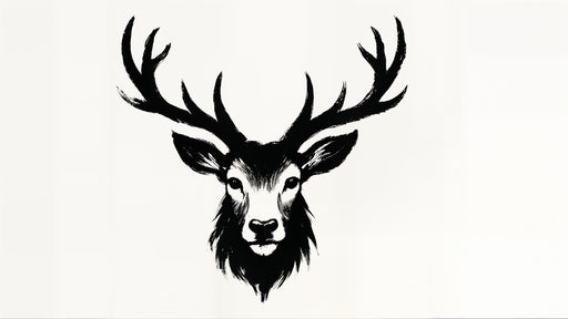 Papier peint cerf Illustration élégante en noir et blanc