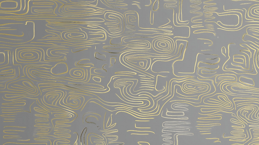 Papier peint abstrait Motif doré sur fond gris