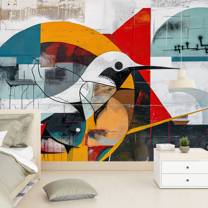 Papier peint chambre ado | Graffiti colibri