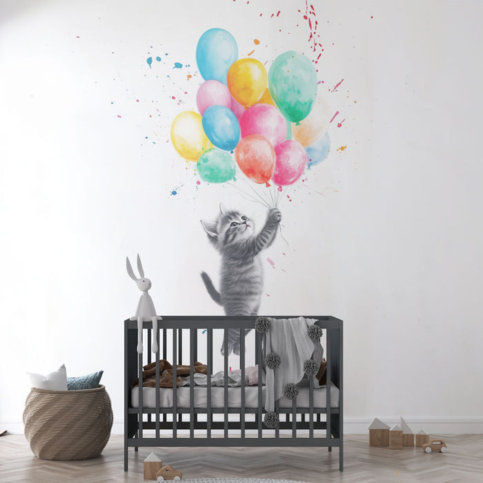 Papier peint chaton | Ballons colorés