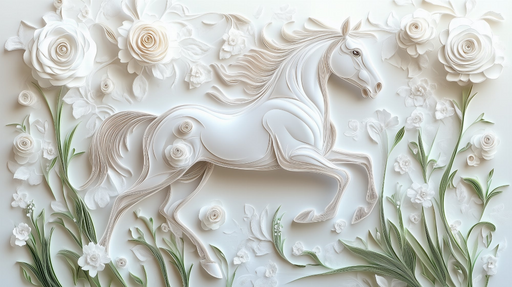 Papier peint cheval art Artisanat en papier élégant