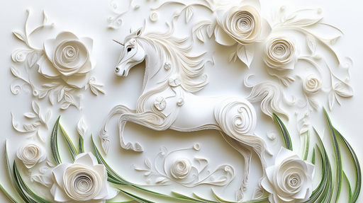Papier peint licorne Design en papier découpé