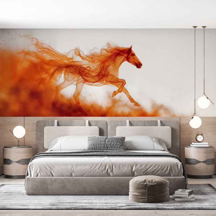 Papier peint cheval | Illustration fluide et dynamique