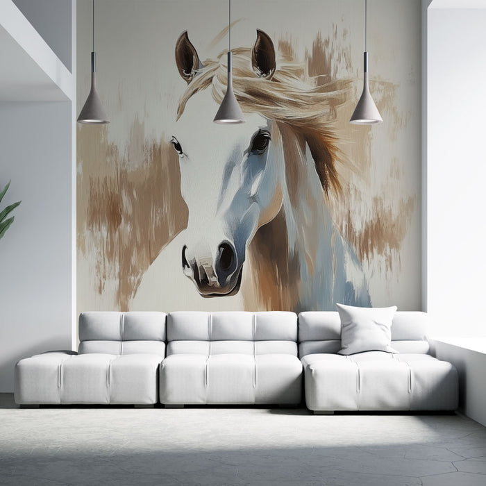 Papier peint cheval | Artiste élégant aquarelle