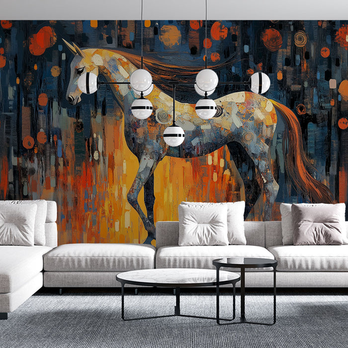 Papier peint cheval abstrait | Art Équestre Contemporain