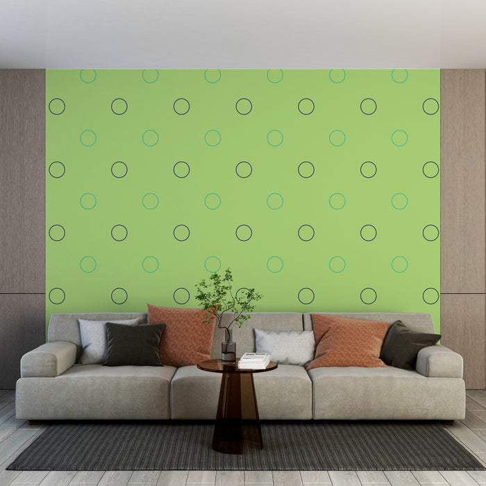 Papier peint pois verts | Design simple et rafraîchissant