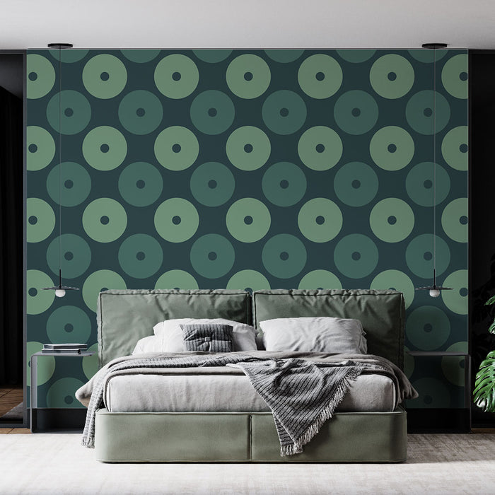 Papier peint cercles | Pattern géométrique vert