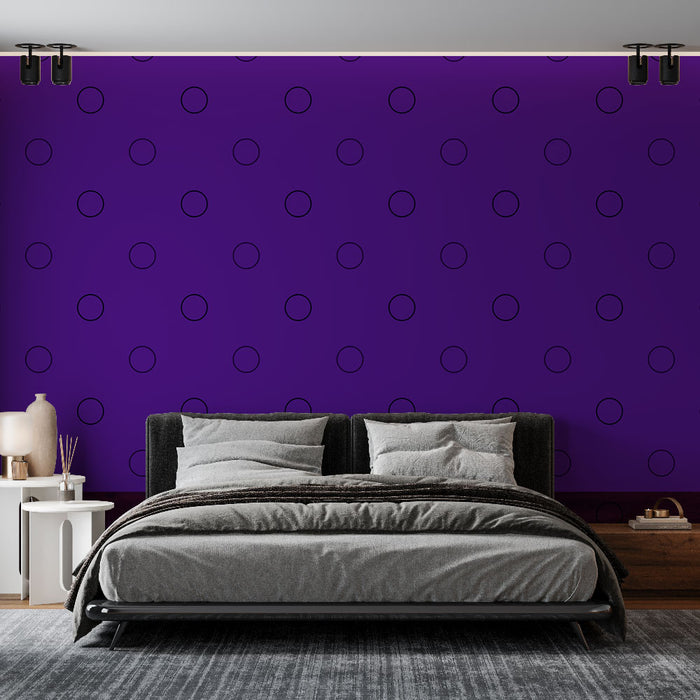 Papier peint pois | Motif moderne violet