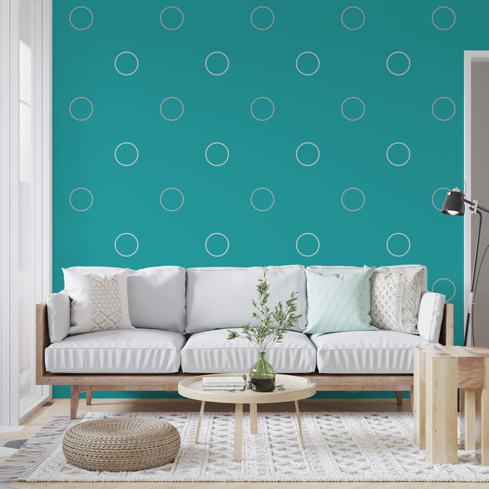 Papier peint pois | Motif élégant turquoise