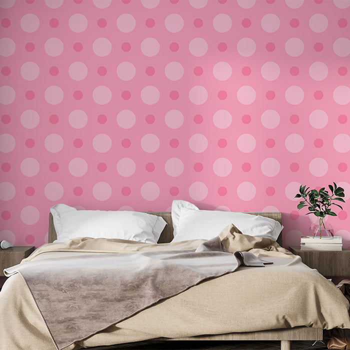 Papier peint pois | Motifs rose pastel