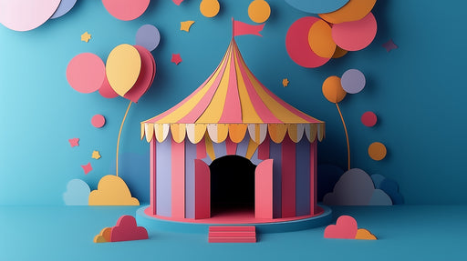 Papier peint cirque Illustration colorée et ludique