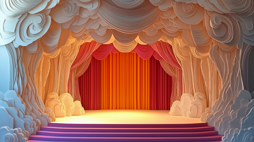 Papier peint théâtre Design en relief coloré