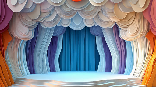 Papier peint art abstrait Scène onirique multicolore