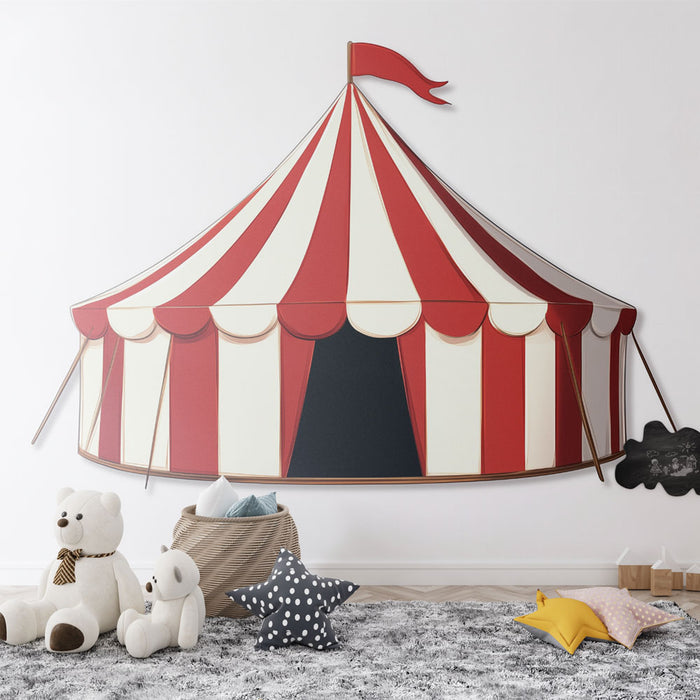 Papier peint cirque | Tente Rouge et Blanche
