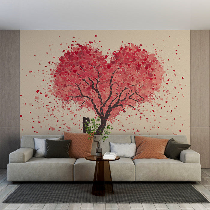 Papier peint romance | Arbre en forme de cœur