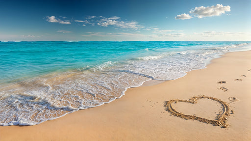 Fond d'écran plage Cœur sur le sable