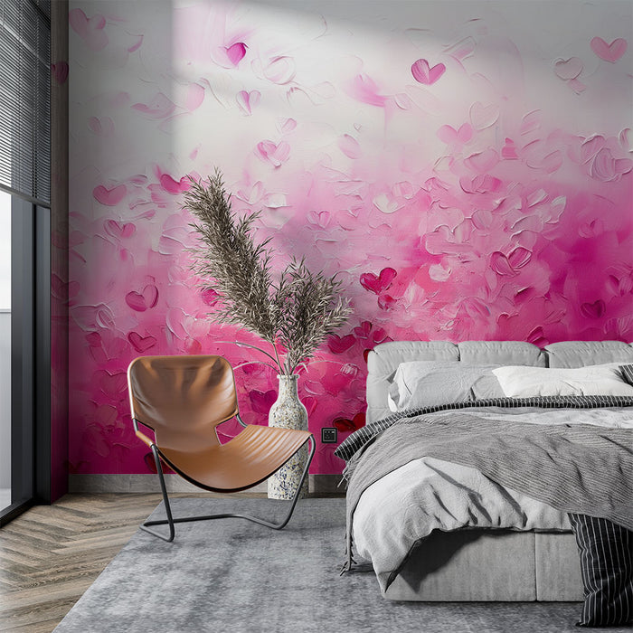 Papier peint cœurs | Éclat de rose romantique