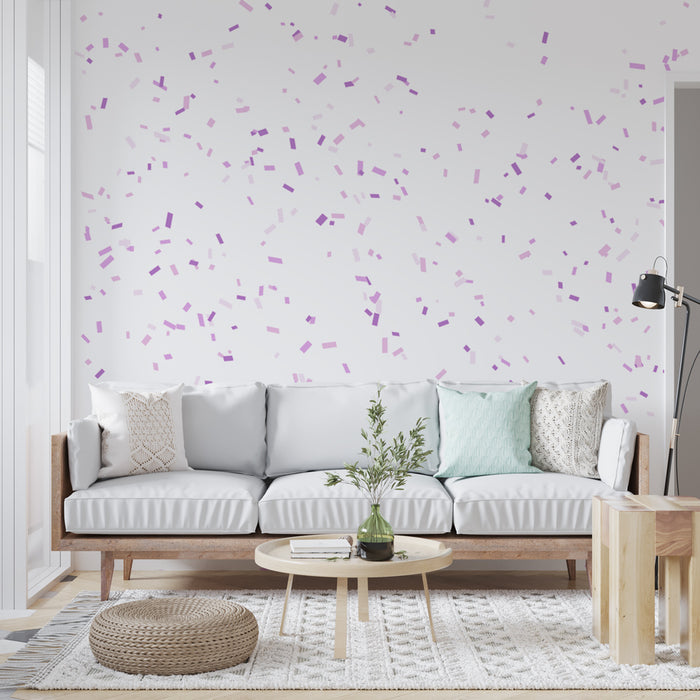 Papier peint confettis | Tons violets et roses