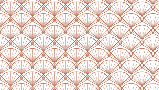 Papier peint éventail Motif Art Déco en terracotta