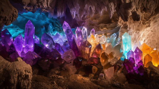 Papier peint cristaux fantastiques Univers mystique et lumineux