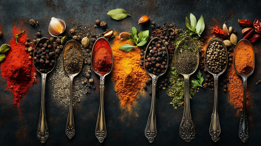 Papier peint Épices Palette de Couleurs Éclatantes