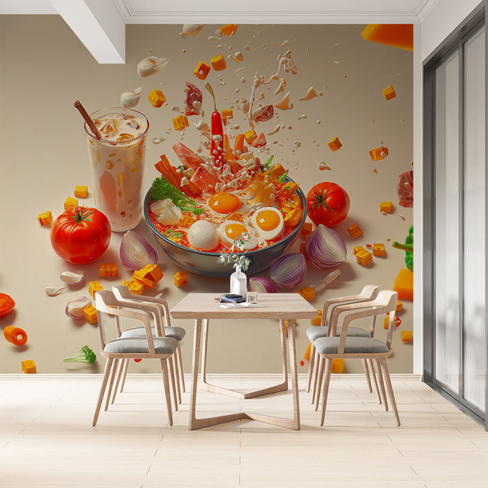Papier peint culinaire | Explosion de saveurs gastronomiques