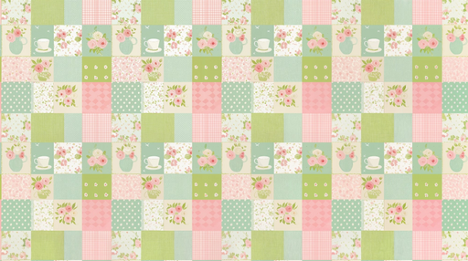 Papier peint patchwork floral Style vintage et romantique