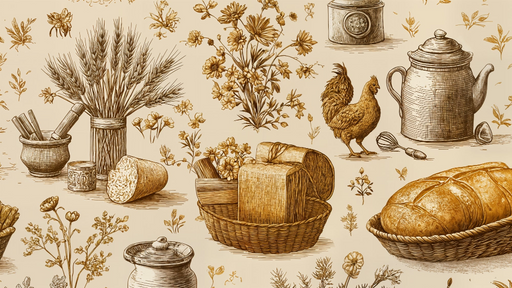 Papier peint vintage cuisine Motifs rustiques et chaleureux