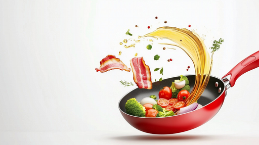 Wallpaper cuisine Poêle rouge éclatante