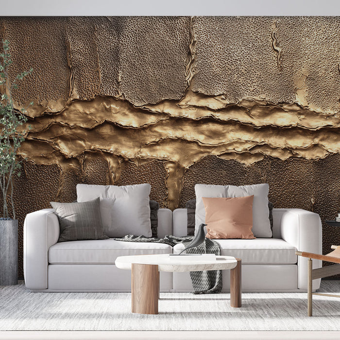 Papier peint texturé bronze | Design artistique et moderne
