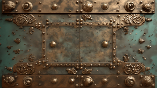 Papier peint ornemental Métal embossé et détails floraux