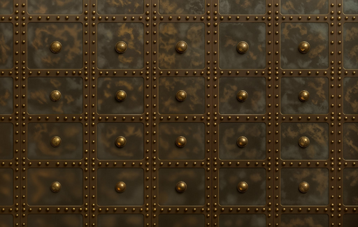 Papier peint industriel Métal riveté doré