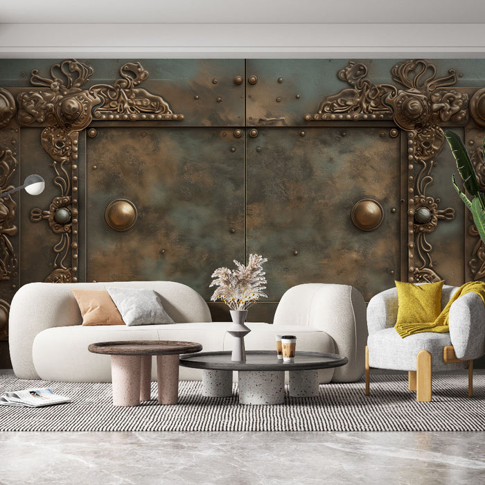 Papier peint métallique | Ornementation en bronze