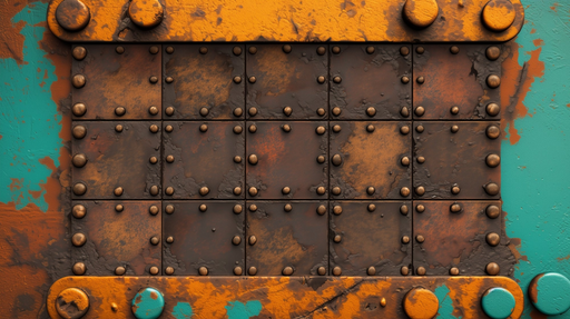 Papier peint industriel Plaques d'acier rivetées