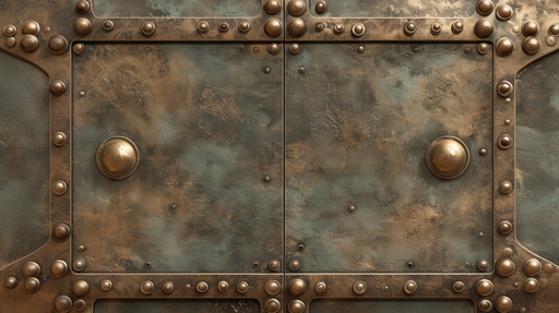 Papier peint industriel Métal vieilli avec rivets