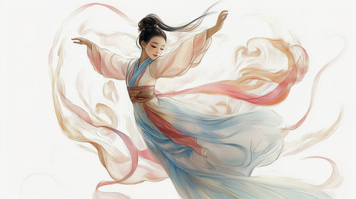 Papier peint danseuse céleste Art asiatique élégant