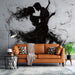 Papier peint artistique danse en noir et blanc pour salon moderne et élégant
