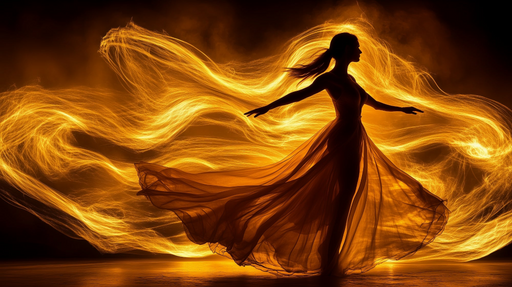 Papier peint Danse de Lumière Silhouette éthérée en Chaleur Ardent