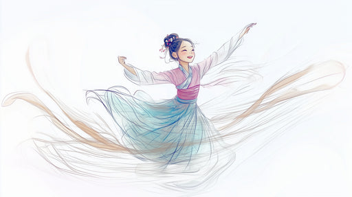 Papier peint danseuse élégante Illustration artistique fluide