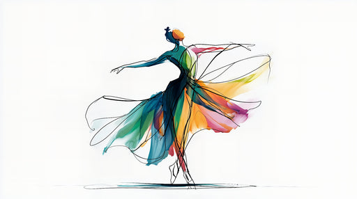 Papier peint danseuse Illustration artistique colorée