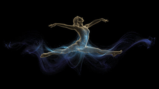 Papier peint danseuse numérique Élan artistique en pointillés