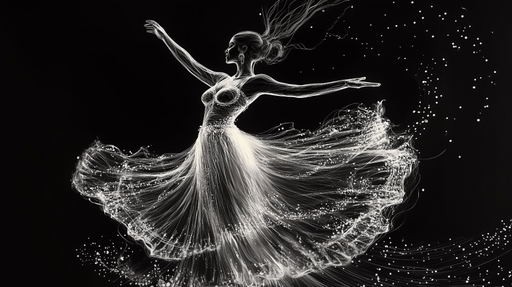 Papier peint danseuse fluide Art numérique élégant
