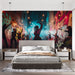 Papier peint urbain avec danseurs et graffitis pour chambre moderne