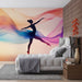 Papier peint danseuse colorée avec voiles fluides pour chambre moderne et élégante
