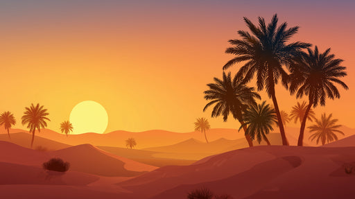 Papier peint désert Paysage de coucher de soleil