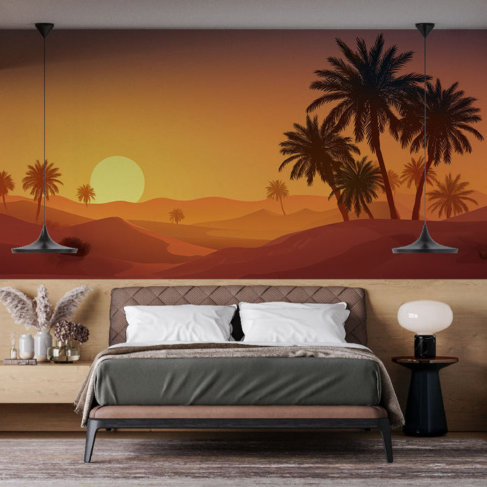 Papier peint désert | Paysage de coucher de soleil