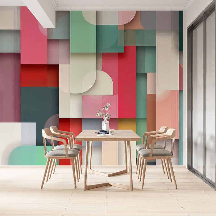 Papier peint abstrait | Design géométrique multicolore