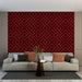 Papier peint moderne bordeaux avec motifs géométriques dorés pour salon élégant